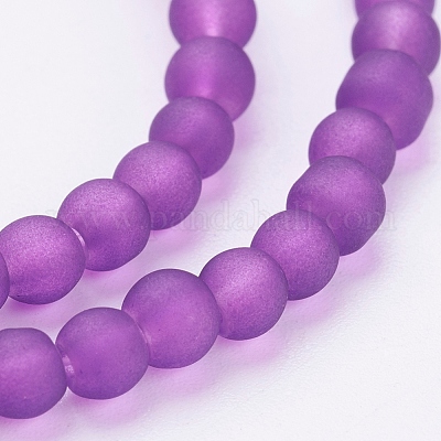Baking Paint Transparent Glass Bead Strands&nbsp;GLAA-S031-4mm-36-1