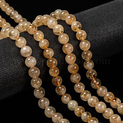 Natural Citrine Beads Strands&nbsp;G-O166-10-8mm-1