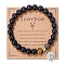 Natural Tiger Eye & Agate Beaded Stretch Bracelets, Constellation Charm Bracelets, Round, Scorpio, 7-1/2 inch(19cm)