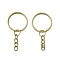 Iron Split Key Rings, Keychain Clasp Findings, Antique Bronze, 46mm