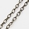 Iron Cable Chains, Unwelded, with Spool, Flat Oval, Gunmetal, 6.9x3.8x0.9mm, about 164.04 Feet(50m)/roll