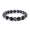 Natural Lava Rock Stretch Bracelets, Constellation Bracelet, Capricorn, Inner Diameter: 2-3/8 inch(6cm)