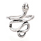 Alloy Open Cuff Ring, Knitting Loop Crochet Loop, Yarn Guide Finger Holder for Women, Antique Silver, Snake, Inner Diameter: 1.9cm