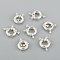 Rack Plating Brass Spring Ring Clasps, 925 Sterling Silver Plated, 15x5mm, Hole: 2mm