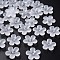 Transparent Acrylic Beads, Frosted, Flower, White, 22x23x6.5mm, Hole: 1.6mm, about 378pcs/500g