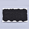 Polyester Ribbons, Wave Shape, Black, 38~40mm, 10yard/card