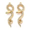 Rack Plating Alloy Pendants with Rhinestone, Snake, Golden, 48.5x17x5mm, Hole: 1.8mm