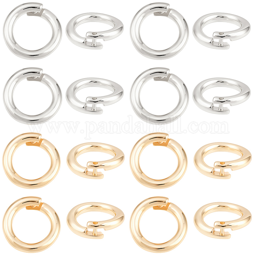 Wholesale 20Pcs 2 Colors Brass Locking Jump Rings - Pandahall.com