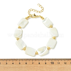 Natural Trochid Shell & Brass Beaded Bracelets for Women&nbsp;BJEW-JB13958