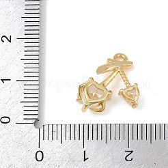 Brass Micro Pave Clear Cubic Zirconia Pendants&nbsp;KK-G545-20G
