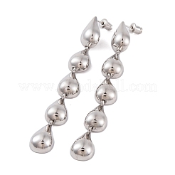 Teardrop Brass Dangle Stud Earrings for Women&nbsp;EJEW-G391-22P