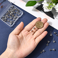 30Pcs Clear Cubic Zirconia Stud Earring Findings&nbsp;EJEW-BBC0006-06A