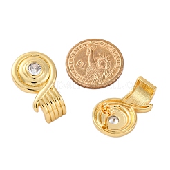 Rack Plating Brass Micro Pave Clear Cubic Zirconia Stud Earrings for Women&nbsp;EJEW-C125-27B-G
