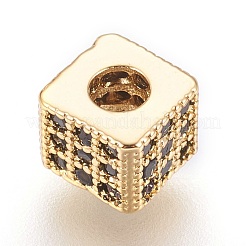Brass Micro Pave Cubic Zirconia Beads&nbsp;LS-ZIRC-F088-026G