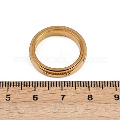 304 Stainless Steel Rhinestone Rotating Finger Rings&nbsp;LS-RJEW-A074-01C-G