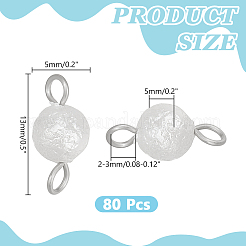 80Pcs Wrinkle Textured Shell Pearl Round Connector Charms&nbsp;PALLOY-HY00116