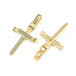 Brass Micro Pave Green Cubic Zirconia Pendants&nbsp;CU-CBA7E9C-12A-G