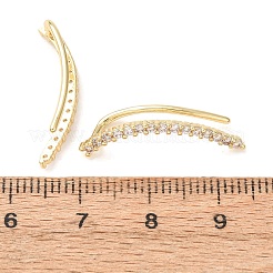 Brass Pave Cubic Zirconia Stud Crawler Earrings&nbsp;LS-KK-CBAA351-15G-01