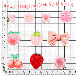 80Pcs 10 Styles Transparent & Opaque Resin Cabochons&nbsp;RESI-PH0002-61