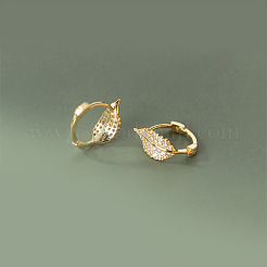 Brass Clear Cubic Zirconia Hoop Earrings&nbsp;FS-WG8C147-01