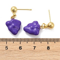 Fruit Theme Brass Enamel Dangle Stud Earrings&nbsp;EJEW-Z115-06G