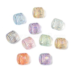40Pcs 8 Colors UV Plating Transparent Acrylic Beads&nbsp;PACR-CJ0001-46