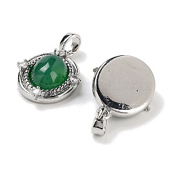 Brass Pave Clear Cubic Zirconia Pendants&nbsp;KK-C051-58P