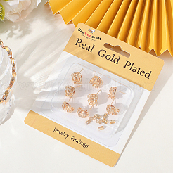 10Pcs Brass Stud Earring Findings&nbsp;KK-BBC0020-90