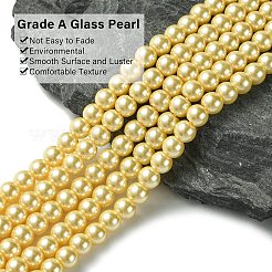 Eco-Friendly Dyed Glass Pearl Beads Strands&nbsp;HY-A008-6mm-RB072