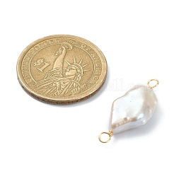 Natural Baroque Pearl Keshi Pearl Copper Wire Wrapped Connector Charms&nbsp;PALLOY-JF02085-01