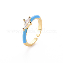 Brass Enamel Cuff Rings&nbsp;RJEW-T016-28F-NF
