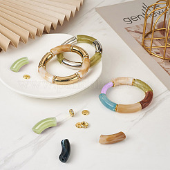DIY Chunky Curved Tube Beads Bracelet Making Kit&nbsp;DIY-CD0001-37