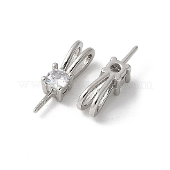 Brass Micro Pave Cubic Zirconia Pendants Bails&nbsp;KK-D324-41P