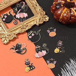 10Pcs 5 Styles Halloween Theme Rack Plating Alloy Enamel Pendants&nbsp;ENAM-YW0006-21