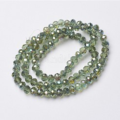 Electroplate Transparent Glass Beads Strands&nbsp;EGLA-A034-T4mm-S11