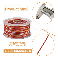 6 Rolls 6 Colors Segment Dyed Polyester Thread&nbsp;OCOR-EL0001-01A