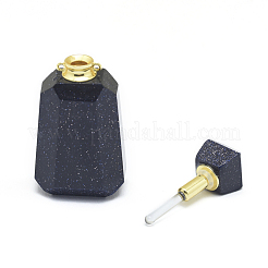 Faceted Synthetic Blue Goldstone Openable Perfume Bottle Pendants&nbsp;G-E556-04D