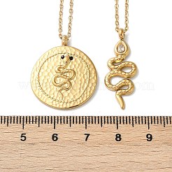 304 Stainless Steel Stackable Double Layer Necklaces&nbsp;NJEW-S435-03G-B