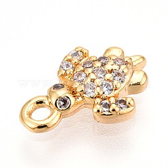 Brass Micro Pave Clear Cubic Zirconia Pendants&nbsp;KK-T075-51G