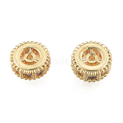 Brass Pave Clear Cubic Zirconia Beads&nbsp;KK-N259-33