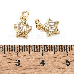 Brass Micro Pave Cubic Zirconia Pendants&nbsp;KK-A291-21G