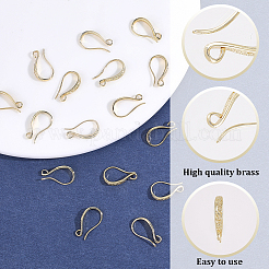 10 Pairs Brass Earring Hooks&nbsp;KK-BBC0025-12B