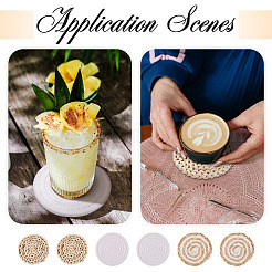 6Pcs 3 Styles Handmade Hot Pads with Corn Straw Woven Placemats&nbsp;AJEW-MB0001-04