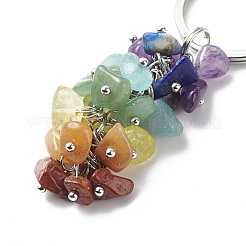 Chakra Theme Natural Gemstone Chip Bead Keychain&nbsp;KEYC-JKC00416-02