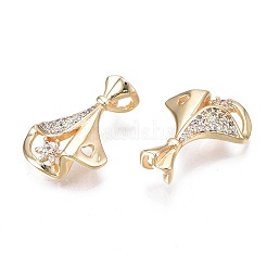 Brass Micro Pave Clear Cubic Zirconia Pendants&nbsp;KK-N232-239