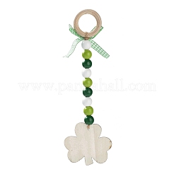 Saint Patrick's Day Wood Pendant Decoration&nbsp;HJEW-G023-02A