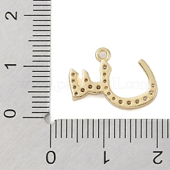 Rack Plating Brass Micro Pave Clear Cubic Zirconia Pendants&nbsp;KK-A224-03E-G
