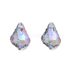 Pointed Back Electroplate Faceted Glass Pendants&nbsp;EGLA-N006-050B