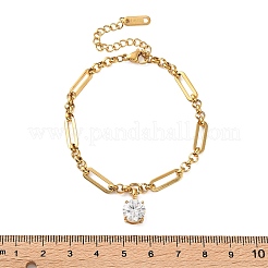 304 Stainless Steel Cubic Zirconia Charm Bracelets&nbsp;SA-CBA8C9C-06B-G