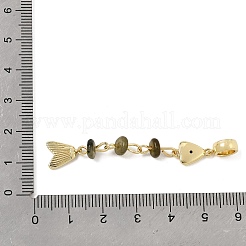 Brass Pave Cubic Zirconia Clear Cubic Zirconia & Natural Labradorite & Enamel European Dangle Charms&nbsp;GG-CBA3401-01G-A03